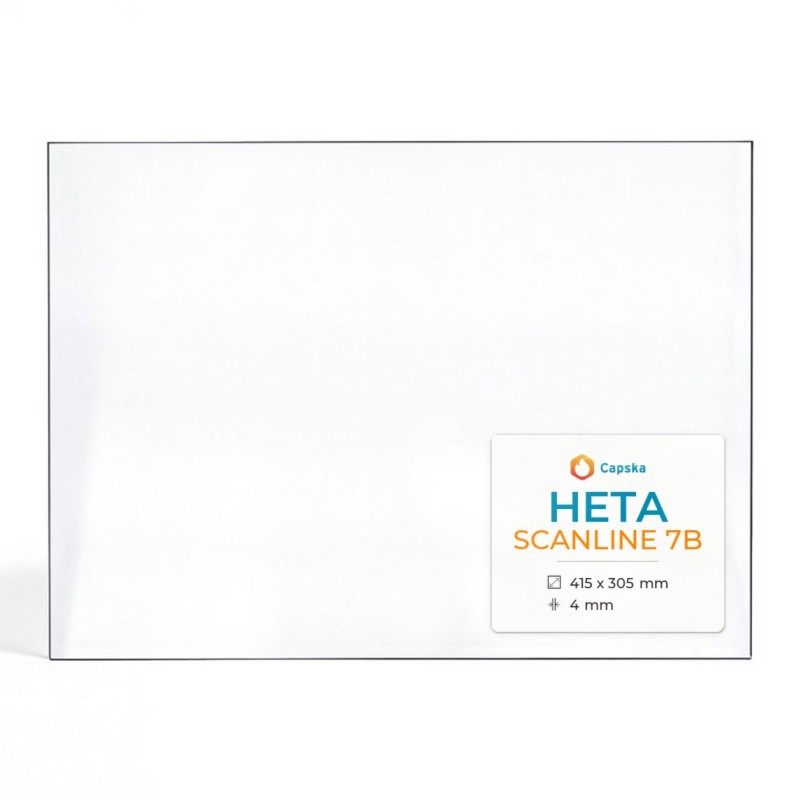 HETA SCANLINE 7B Glas - Rechteck Kaminglas für Kaminofen