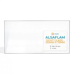 Alsaflam SIGHT GLASS - 150MM X 75MM Glass - Rectangular glass panel for wood burning stove