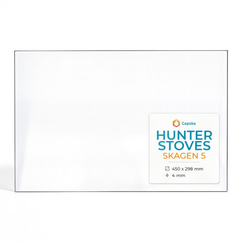Hunter SKAGEN 5 Glass - Rectangular Panel for Wood Burning Stove