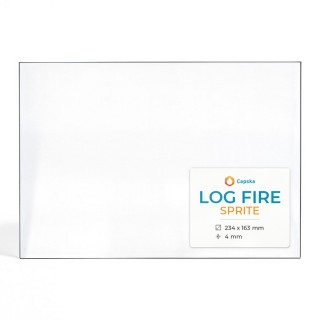 Vitre Log Fire SPRITE - Verre Rectangle pour poêle à bois