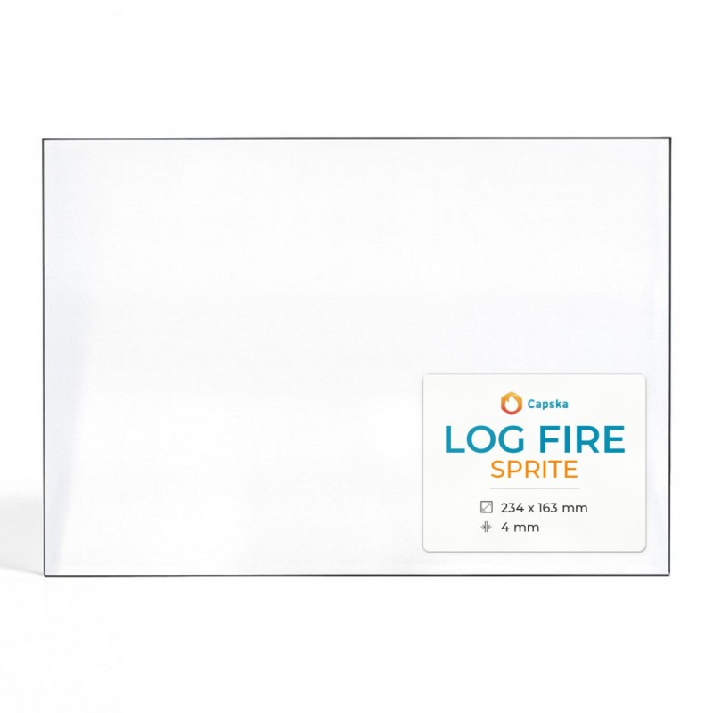 Vitre Log Fire SPRITE - Verre Rectangle pour poêle à bois