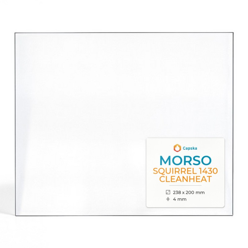 Vetro Morso SQUIRREL 1430 CLEANHEAT - Vetro Rettangolo per stufa a legna