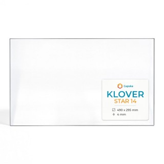 Klover STAR 14 Glas - Rechteck Kaminglas für Kaminofen