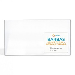 Barbas STOVE GLASS - 635MM X 340MM Glas - Rechteck Kaminglas für Kaminofen