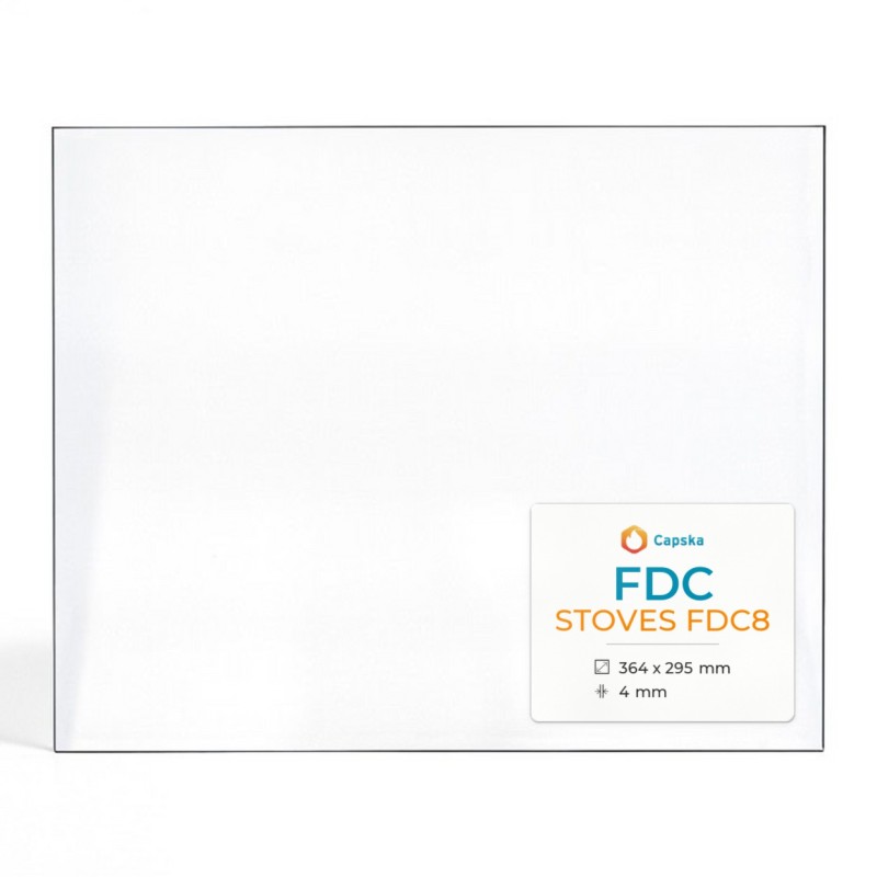 Fdc STOVES FDC8 Glas - Rechteck Kaminglas für Kaminofen