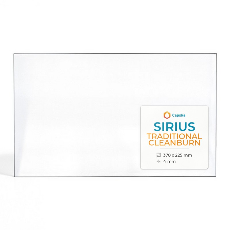 Vitre Sirius TRADITIONAL CLEANBURN - Verre Rectangle pour poêle à bois