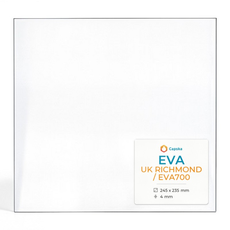 Vitre Eva UK RICHMOND / EVA700 - Verre Rectangle pour poêle à bois