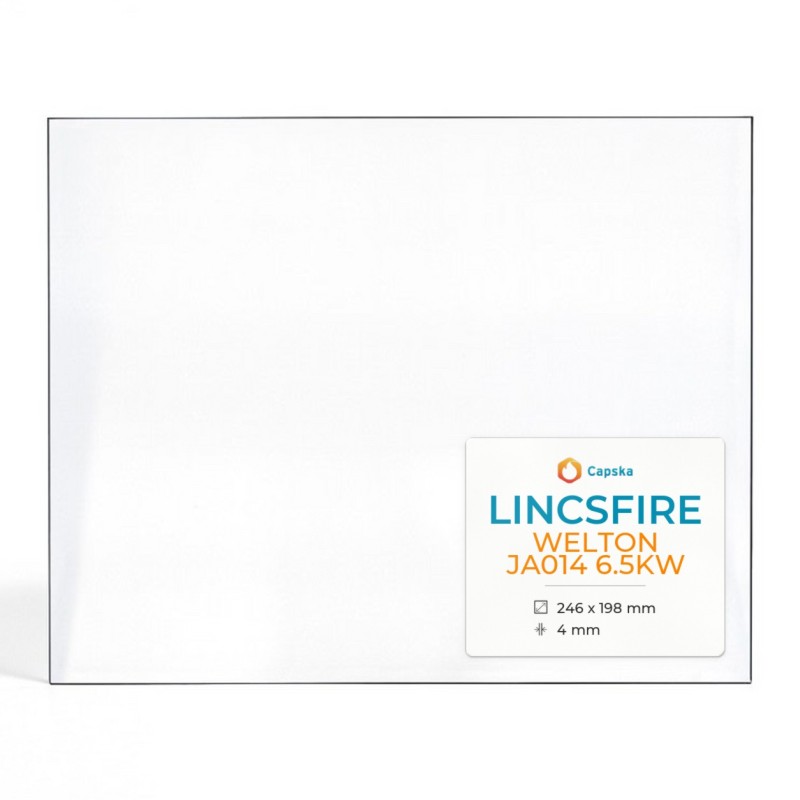 Lincsfire WELTON JA014 6.5KW Glass - Rectangular Panel for Wood Burning Stove