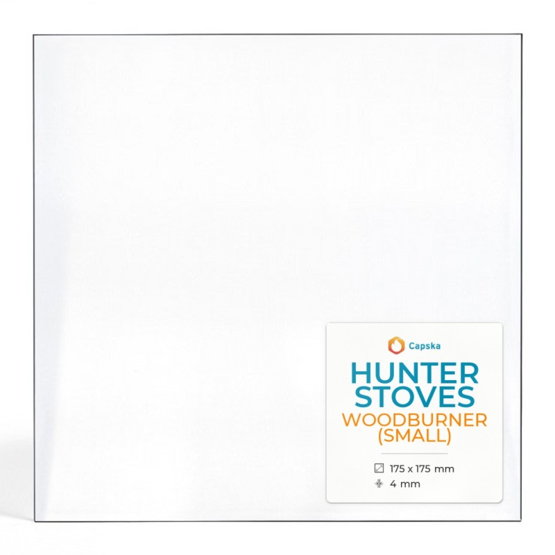 Hunter Woodburner Small Glass Panel - Rectangular for Stove