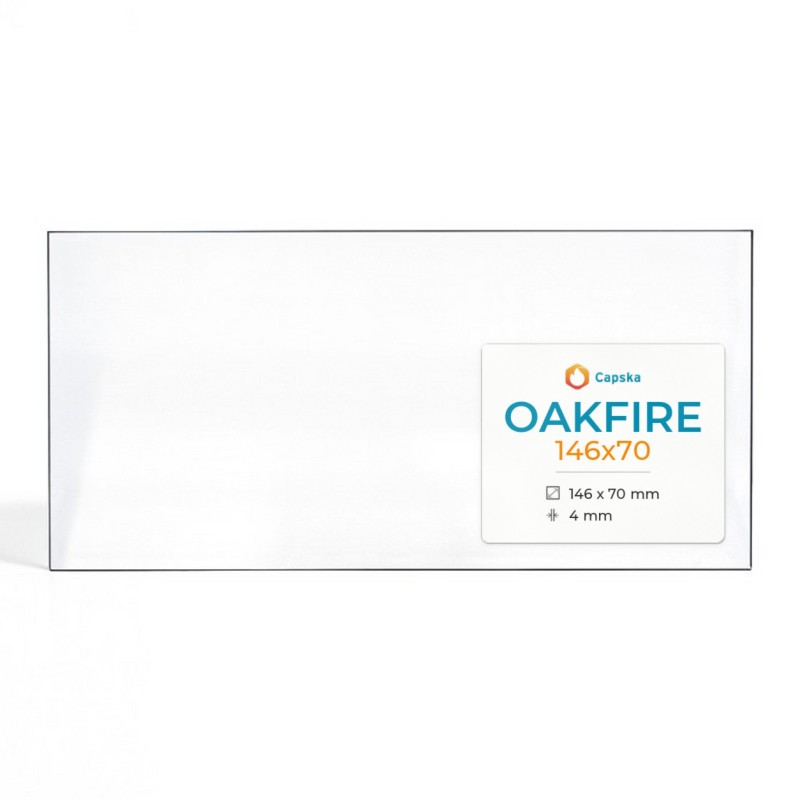 Oakfire 146X70 Glas - Rechteck Kaminglas für Kaminofen