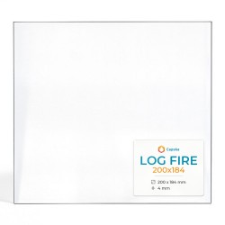 Vetro Log Fire 200X184 - Vetro Rettangolo per stufa a legna