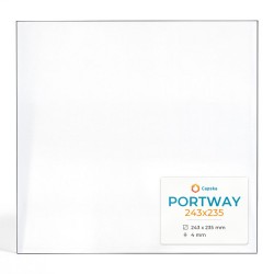 Portway 243X235 Glas - Rechteck Kaminglas für Kaminofen