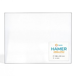 Hamer 286X292 Glass - Rectangular glass panel for wood burning stove