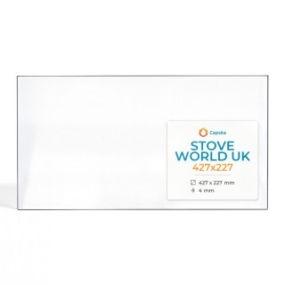Stove World Uk 427X227 Glas - Rechteck Kaminglas für Kaminofen