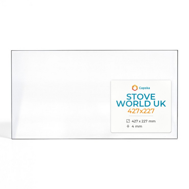 Stove World Uk 427X227 Glass - Rectangular Panel for Wood Burning Stove