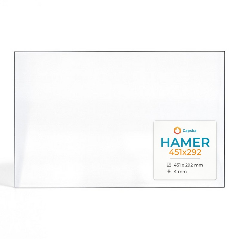 Vitre Hamer 451X292 - Verre Rectangle pour poêle à bois
