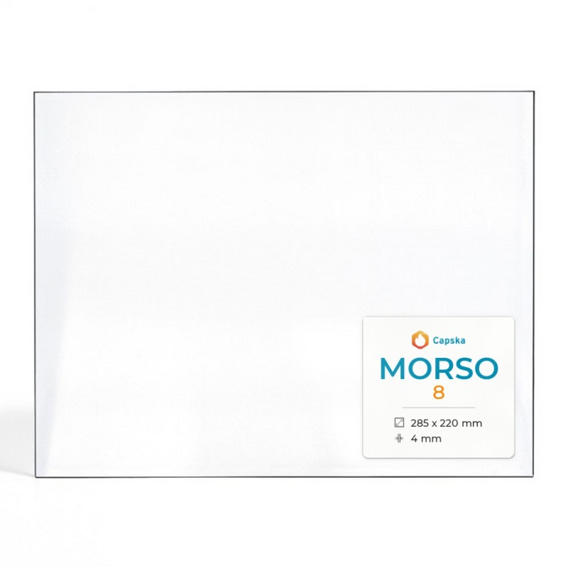 Vitre Morso 8 - Verre Rectangle pour poêle à bois