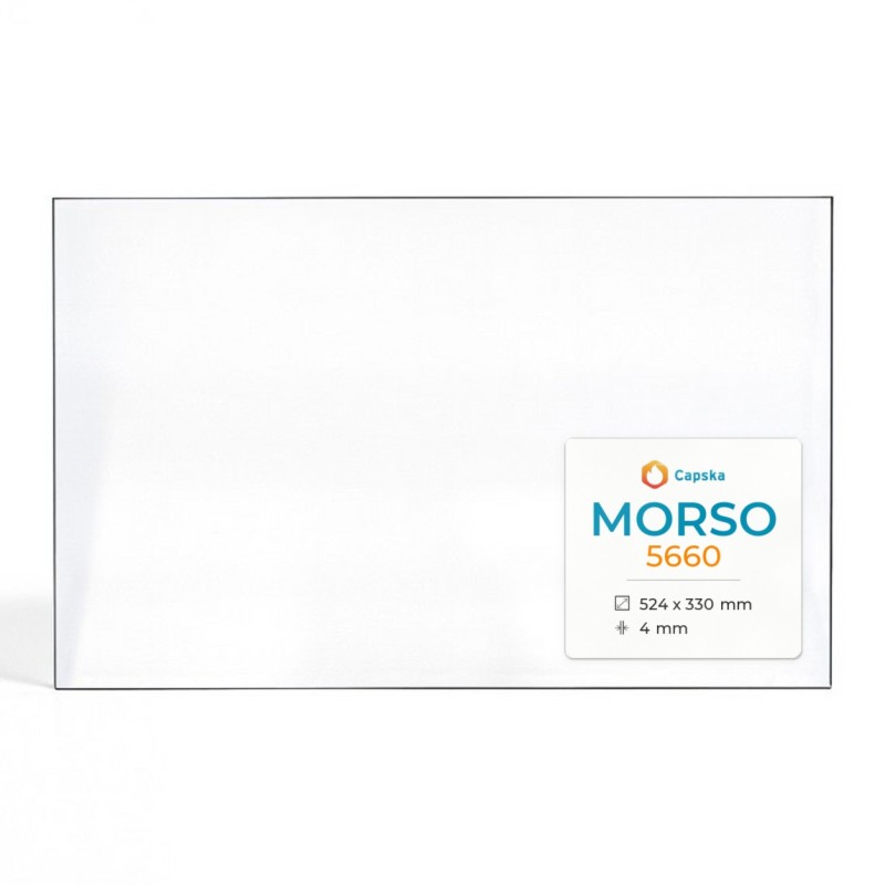 Morso 5660 Glass Panel for Wood Burning Stove - Rectangular Shape