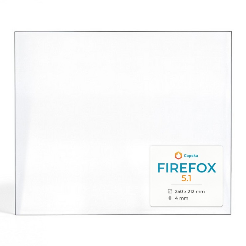 Firefox 5.1 Glass Panel for Wood Burning Stove - Rectangular Shape
