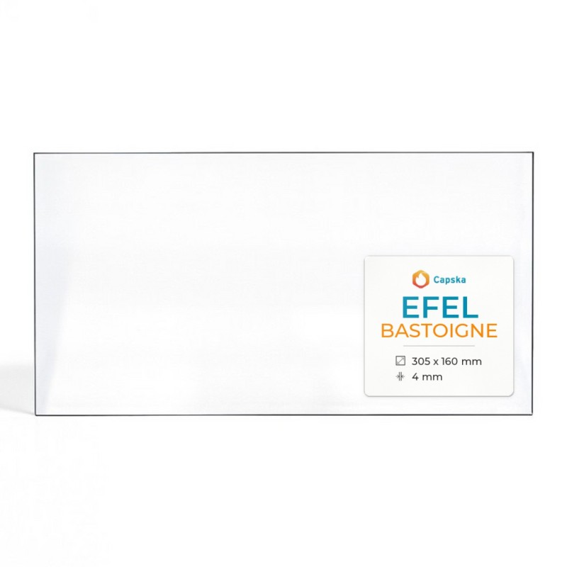 Efel BASTOIGNE Glas - Rechteck Kaminglas für Kaminofen