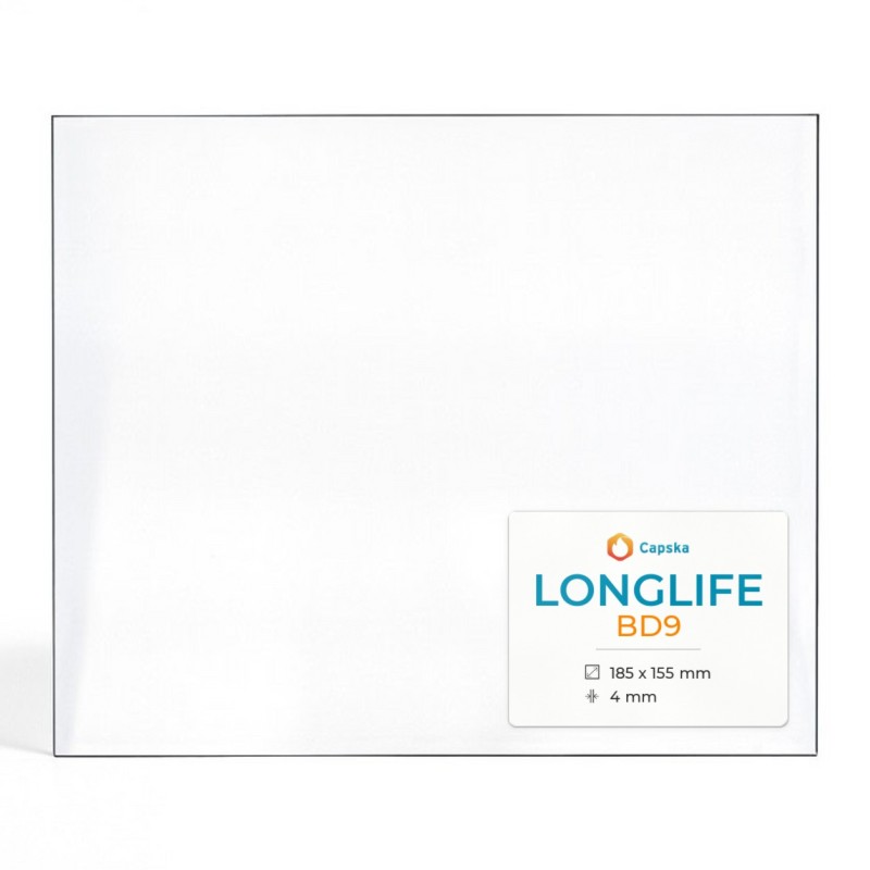 Vitre Longlife BD9 - Verre Rectangle pour poêle à bois