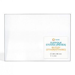 Vitre Suffolk Stoves (Pevex) BUTLEY (ST0406/ST0406G) - Verre Rectangle pour poêle à bois