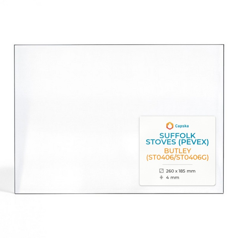Vitre Suffolk Stoves (Pevex) BUTLEY - Verre Rectangle pour poêle à bois