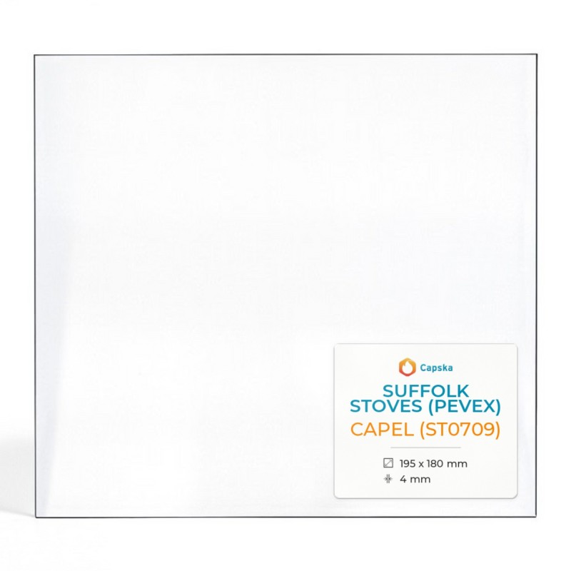 Vitre Suffolk Stoves (Pevex) CAPEL (ST0709) - Verre Rectangle pour poêle à bois
