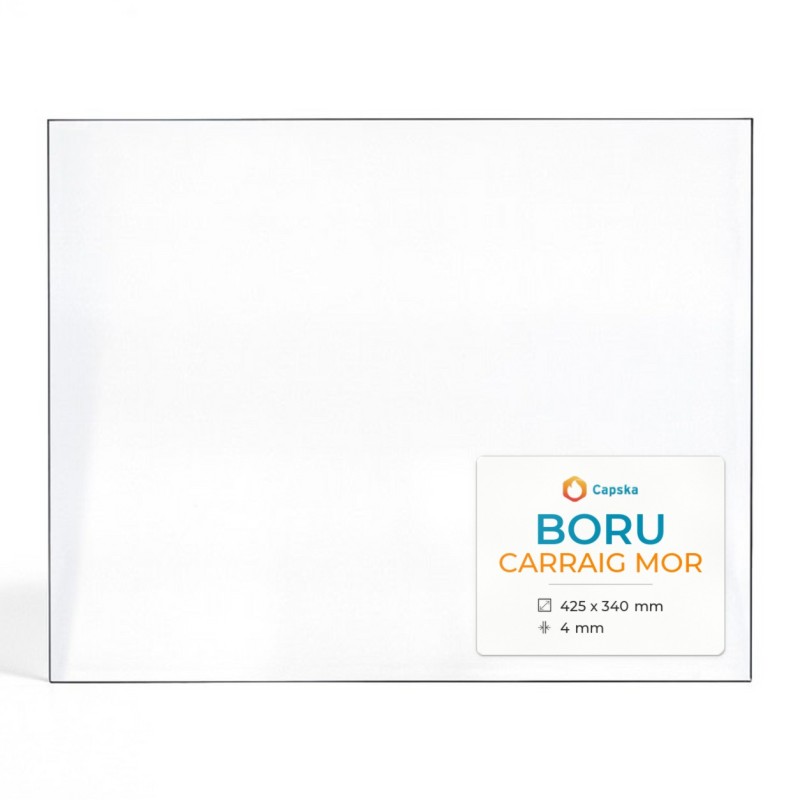 Boru CARRAIG MOR Glas - Rechteck Kaminglas für Kaminofen