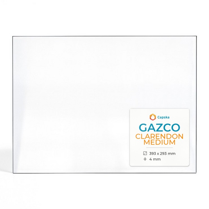 Gazco CLARENDON MEDIUM Glas für Kaminofen - Rechteckiges Kaminglas