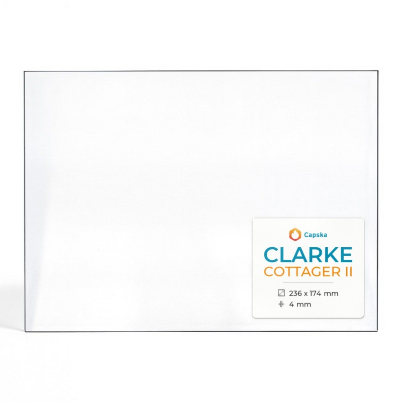 Clarke COTTAGER II Glass - Rectangular Panel for Wood Burning Stove