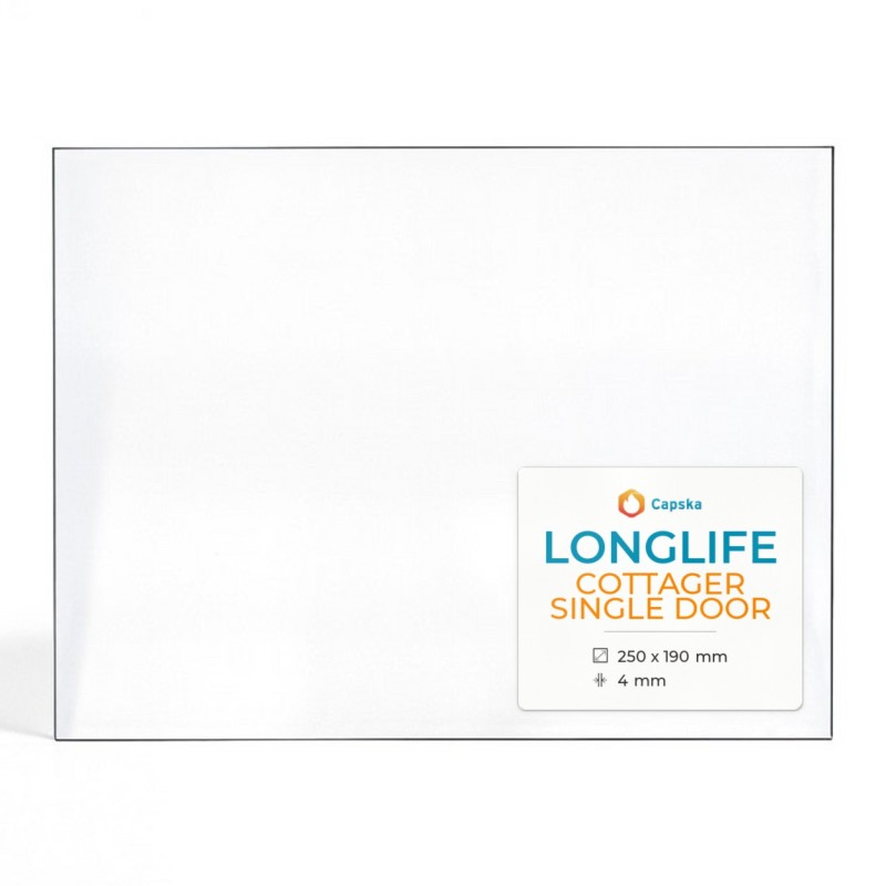 Longlife COTTAGER SINGLE DOOR: Rechteckiges Kaminglas für Kaminofen