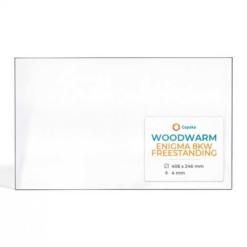 Vetro Woodwarm ENIGMA 8KW FREESTANDING - Vetro Rettangolo per stufa a legna