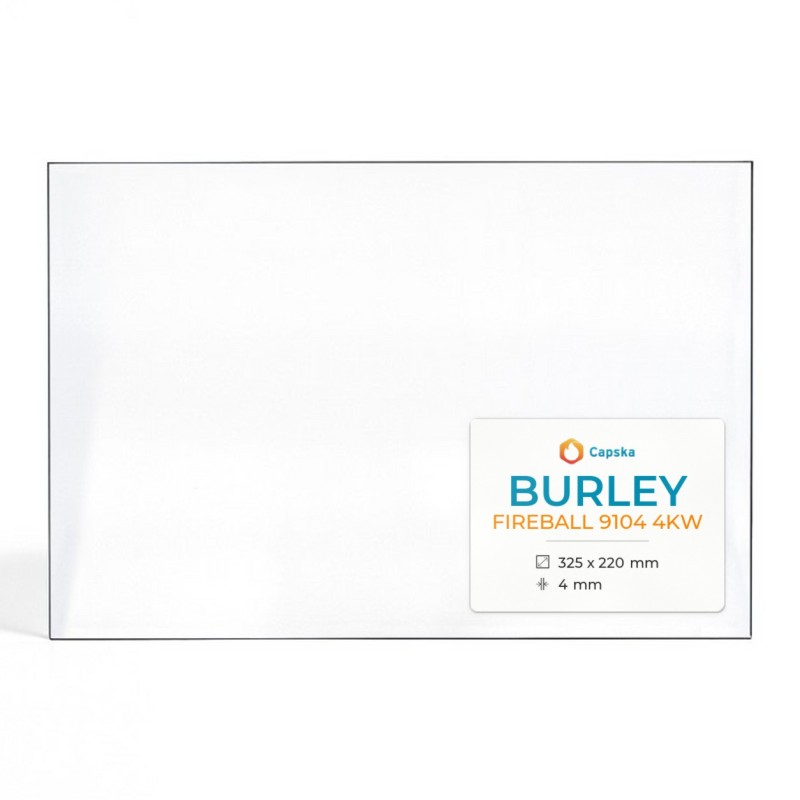 Burley FIREBALL 9104 4KW Glass - Rectangular Panel for Wood Burning Stove