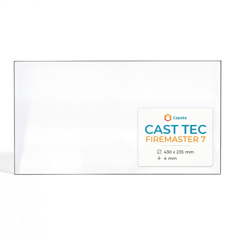Cast Tec FIREMASTER 7 Glass - Rectangular panel for wood burning stove