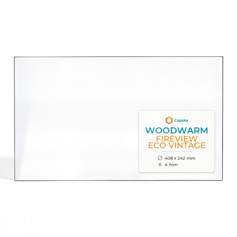 Woodwarm FIREVIEW ECO VINTAGE Glas - Rechteck Kaminglas für Kaminofen