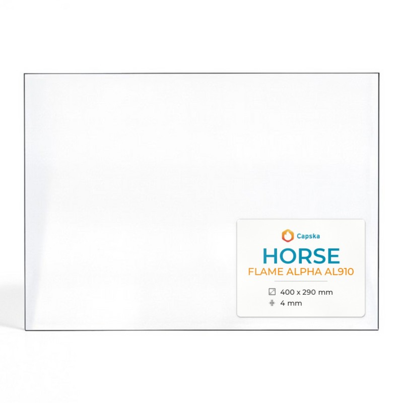 Vitre Horse FLAME ALPHA AL910 - Verre Rectangle pour poêle à bois