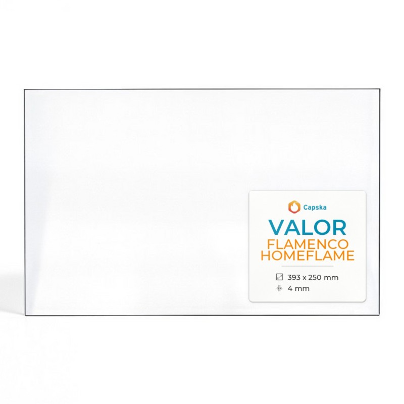 Valor FLAMENCO HOMEFLAME Glass Panel - Rectangular for Wood Burning Stove