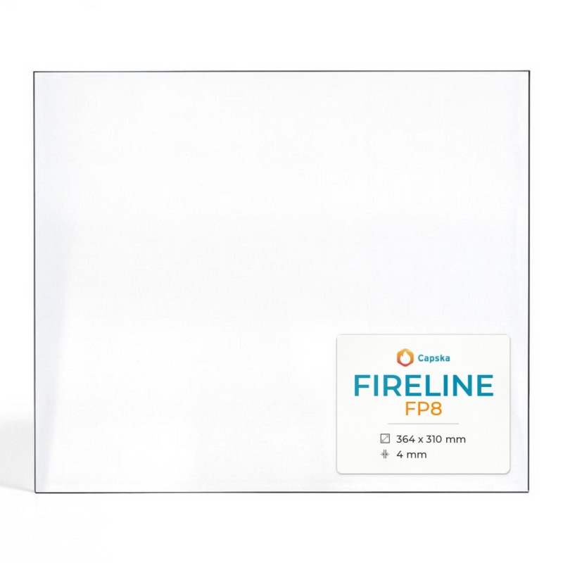 Fireline FP8 Glass - Rectangular Panel for Wood Burning Stove