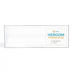 Hergom FRANKLIN 82 Glas - Rechteck Kaminglas für Kaminofen