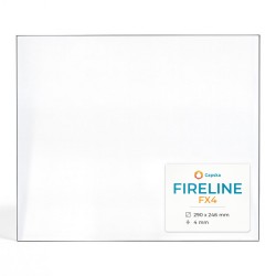 Fireline FX4 Glass - Rectangular glass panel for wood burning stove