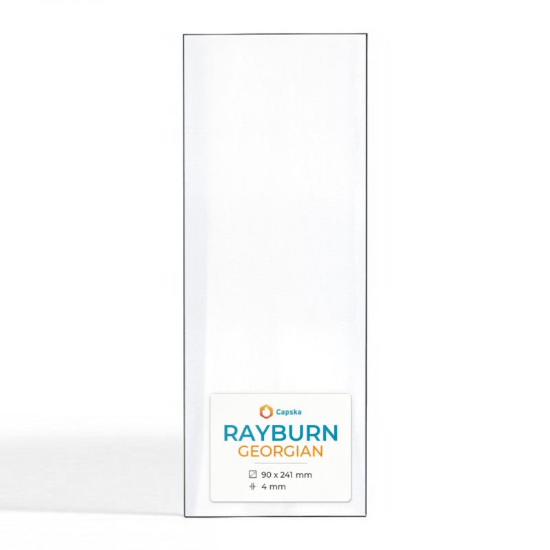 Rayburn GEORGIAN Glass Panel for Wood Burning Stove - Rectangular Shape