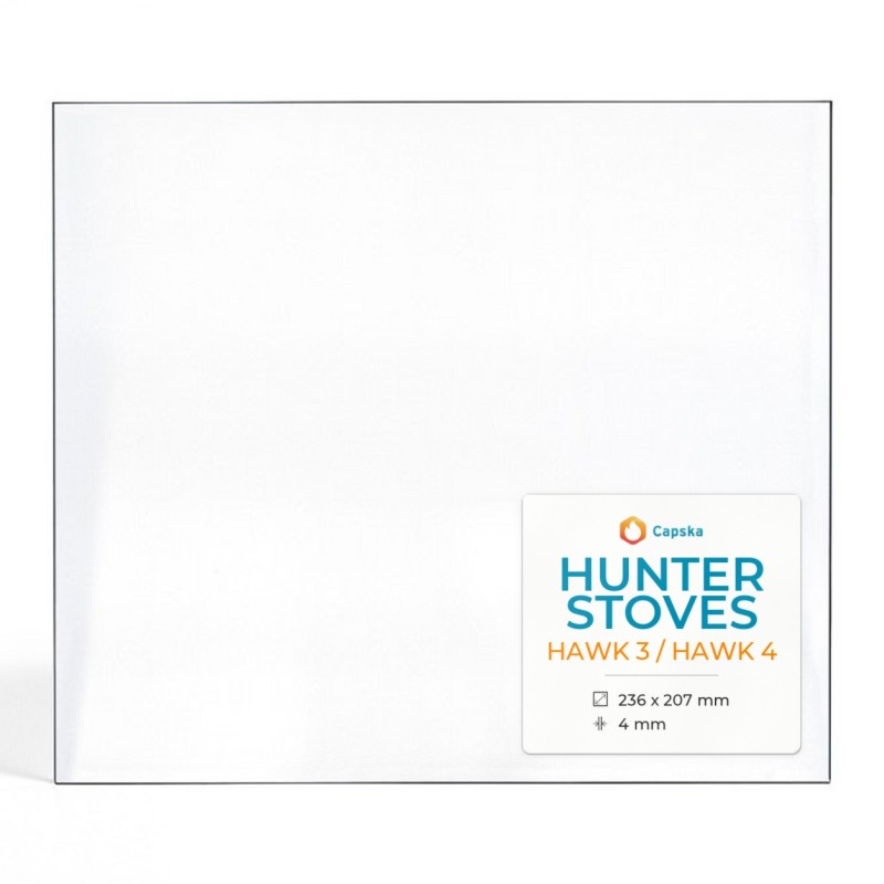 Hunter HAWK 3 / HAWK 4 Glas - Rechteck Kaminglas für Kaminofen