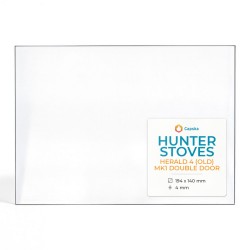 Hunter HERALD 4 (OLD) MK1 DOUBLE DOOR Glass - Rectangular glass panel for wood burning stove