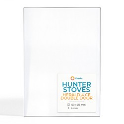 Hunter HERALD 4 CE DOUBLE DOOR Glas - Rechteck Kaminglas für Kaminofen