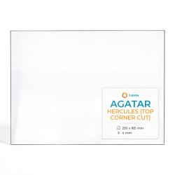 Agatar HERCULES (TOP CORNER CUT) Glass - Rectangular glass panel for wood burning stove