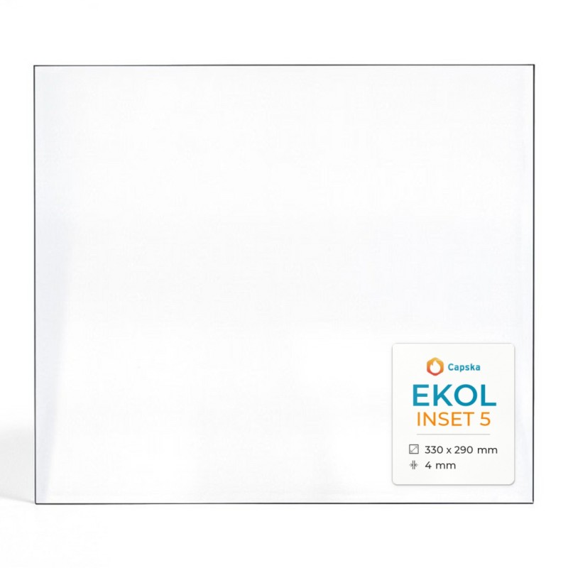 Ekol INSET 5 Glas - Rechteck Kaminglas für Kaminofen