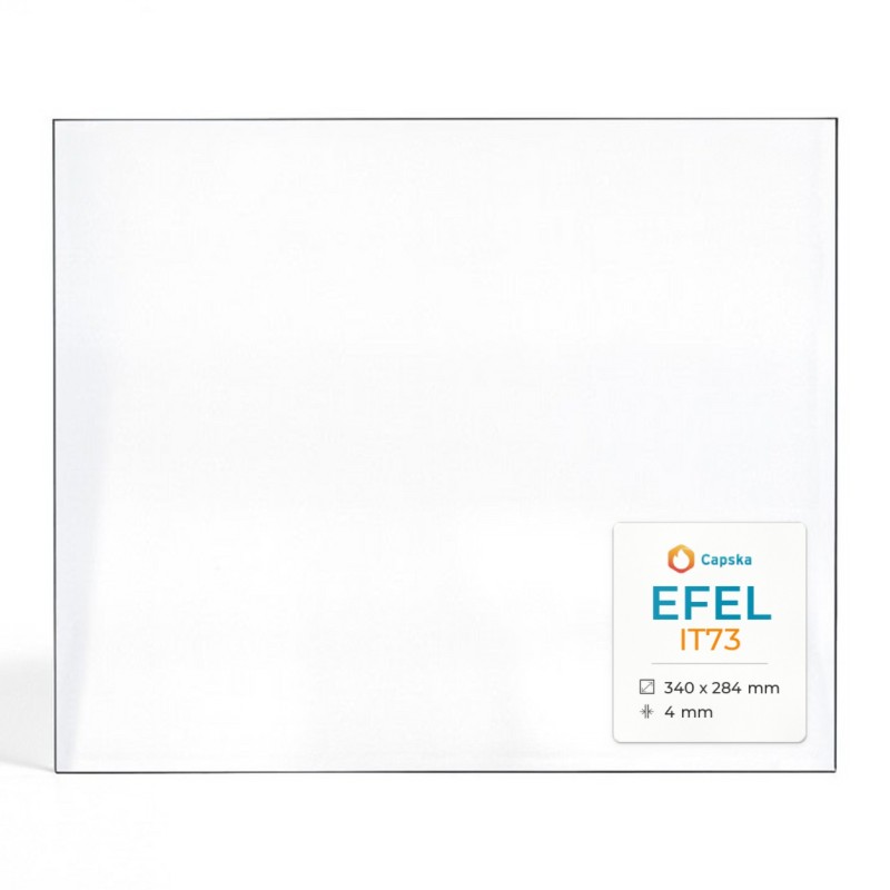 EFEL IT73 Glas - Rechteck Kaminglas für Kaminofen
