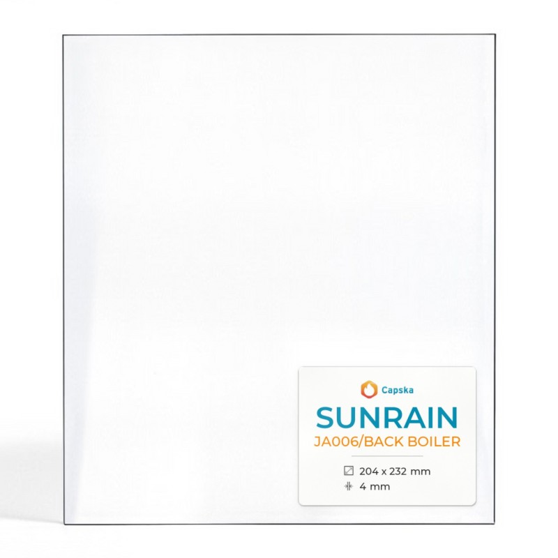 Sunrain JA006/BACK BOILER Glass Panel - Rectangular for Wood Burning Stove