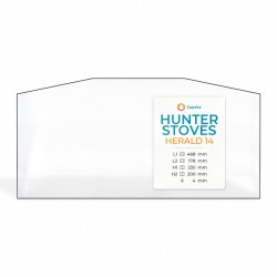 Hunter HERALD 14 Glas - 2 geschnittene Ecken Kaminglas für Kaminofen